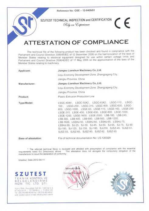ATTESTATION OF COMPLIANCE